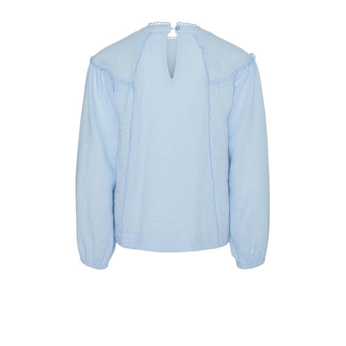 VERO MODA GIRL top VMCHRIS lichtblauw Meisjes Polyester Ronde hals Effen 116