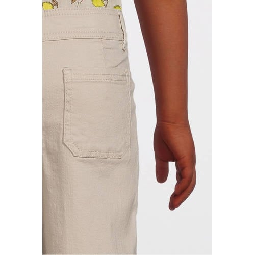 VERO MODA GIRL wide leg jeans VMVIOLA silver lining Wit Meisjes Stretchdenim 116