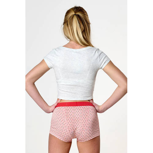 Moodies Undies boyshort menstruatieslip Medium Heavy roze Meisjes Bamboe 140-146