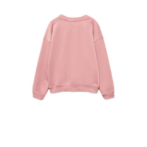 Mango Kids sweater met printopdruk roze Printopdruk 116