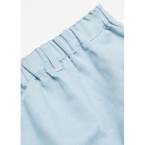 Mango Kids broek lichtblauw Korte broek Jongens Linnen Effen 86