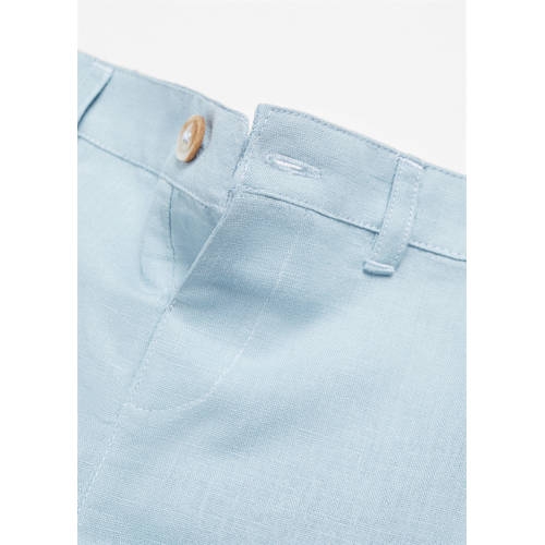 Mango Kids broek lichtblauw Korte broek Jongens Linnen Effen 86