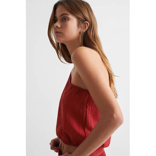 Mango Kids one shoulder top rood Effen 152(XXS) | Top van