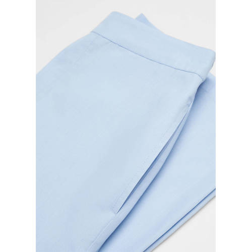 Mango Kids loose fit broek lichtblauw Meisjes Katoen Effen 116