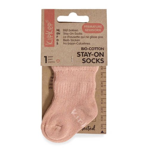 KipKep newborn Blijf-Sokjes 0-3 mnd Mauve Sokken Roze Jongens Meisjes Katoen