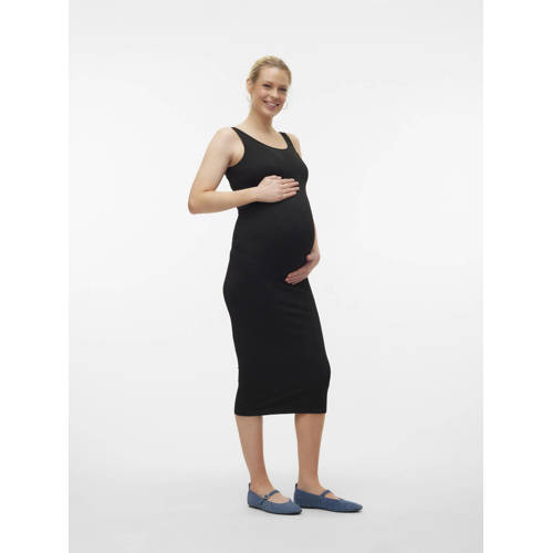 VERO MODA MATERNITY one size zwangerschapsjurk zwart Dames Polyamide Ronde hals