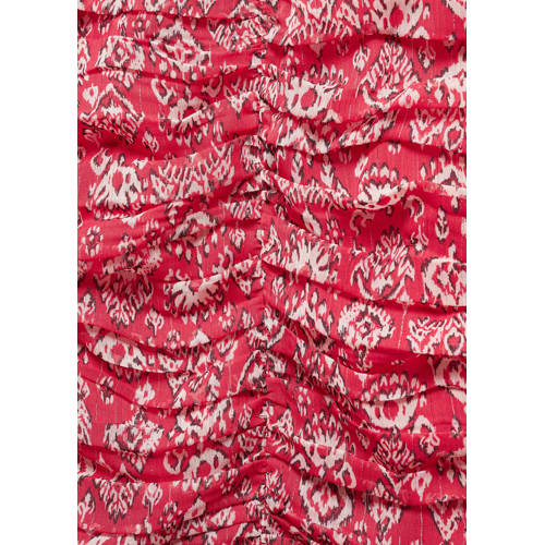 Mango Kids jurk met all over print rood Meisjes Polyester One shoulder 152(XXS)