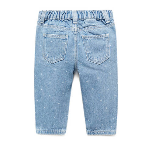 Mango Kids relaxed jeans met stippen changeant blauw Meisjes Denim Stip 92