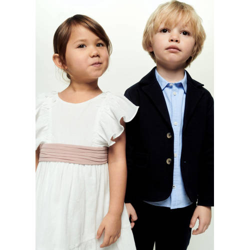 Mango Kids colbert donkerblauw Jongens Katoen Reverskraag Effen 104