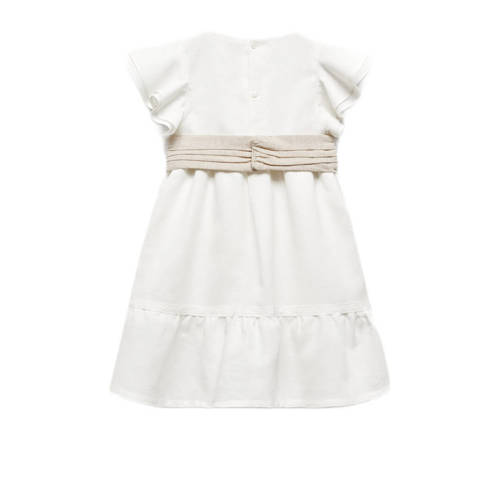 Mango Kids maxi jurk met linnen wit Effen 86 | Jurk van