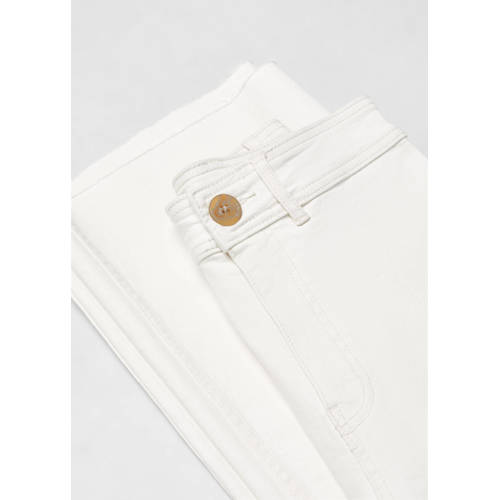 Mango Kids high waist wide leg jeans wit Meisjes Stretchdenim Effen 152(XXS)