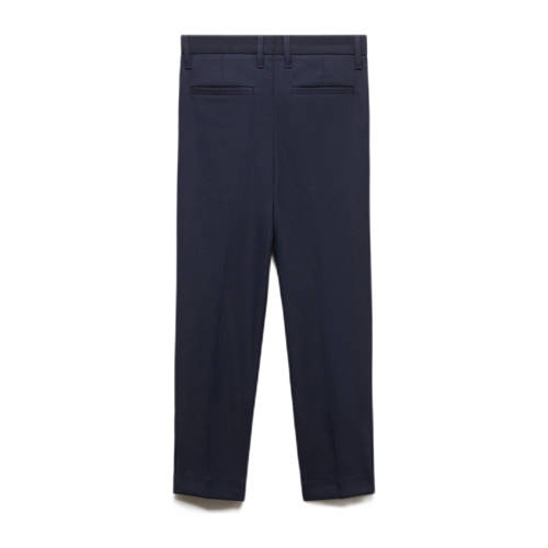 Mango Kids regular fit broek navy Blauw Jongens Polyester Effen 122