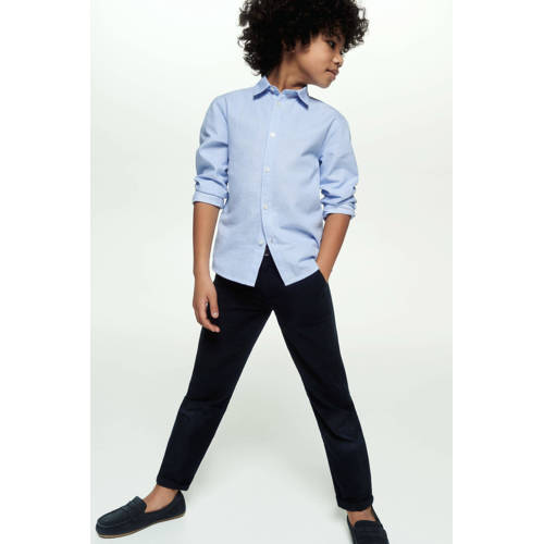 Mango Kids regular fit broek navy Blauw Jongens Polyester Effen 122