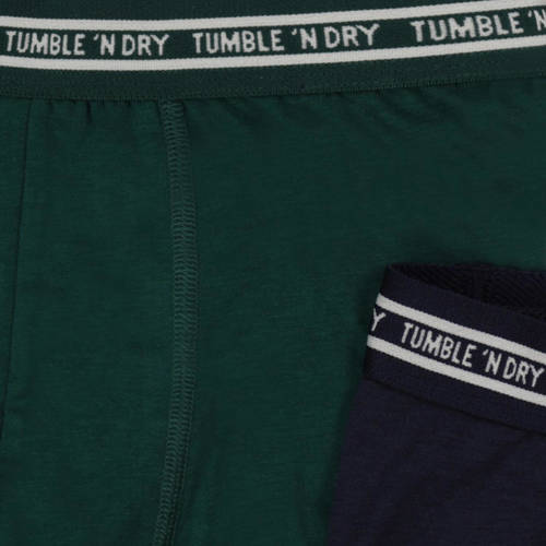 Tumble 'n Dry boxershort set van 2 zwart donkergroen Jongens Katoen Effen 110 116