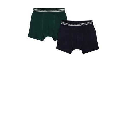 Tumble 'n Dry boxershort - set van 2 zwart/donkergroen Jongens Katoen Effen - 110/116
