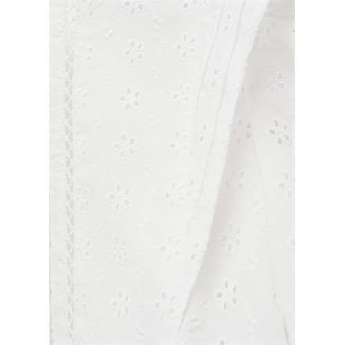 Mango Kids top wit Meisjes Katoen Ronde hals Effen 122