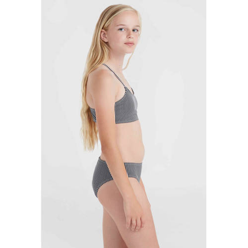 O'Neill crop bikini Essentials zwart wit Meisjes Polyester Streep 104