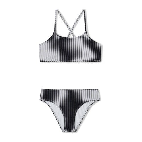 O'Neill crop bikini Essentials zwart/wit Meisjes Polyester Streep