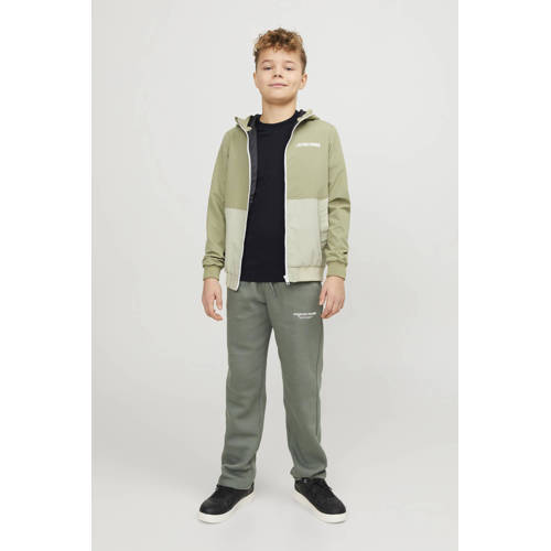jack & jones JUNIOR T-shirt JORSANTORINI met backprint zwart Jongens Katoen Ronde hals 140