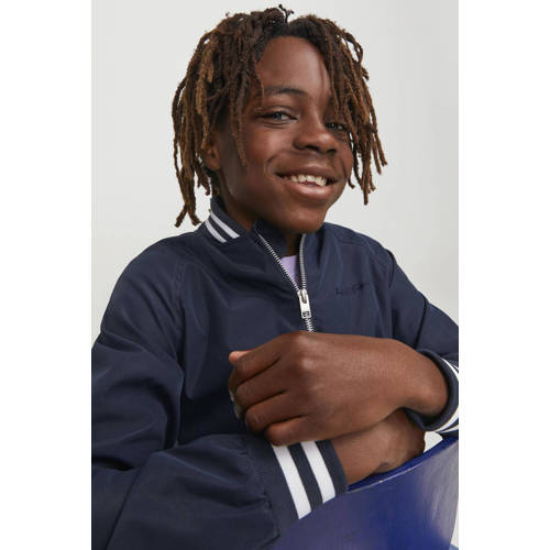 jack & jones JUNIOR bomberjack zomer JORLUCCA donkerblauw Jas Jongens Polyester Ronde hals 128