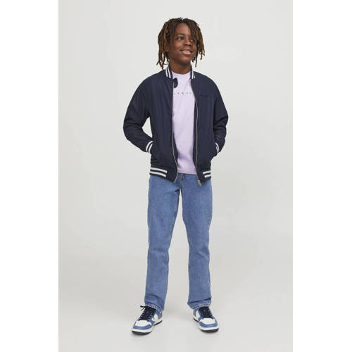 jack & jones JUNIOR bomberjack zomer JORLUCCA donkerblauw Jas Jongens Polyester Ronde hals 128