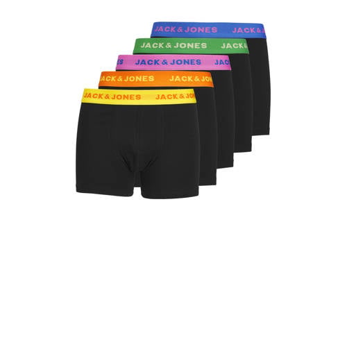 JACK & JONES JUNIOR boxershort JACLEO SOLID - set van 5 zwart/multicolor Jongens Stretchkatoen