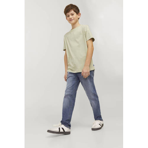 jack & jones JUNIOR low waist slim fit jeans JJIGLENN JJORIGINAL blue denim Blauw Jongens Stretchdenim 128