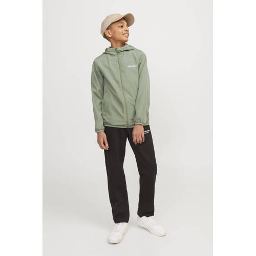 jack & jones JUNIOR softshell jas zomer JJOLIVER zachtgroen Effen 128