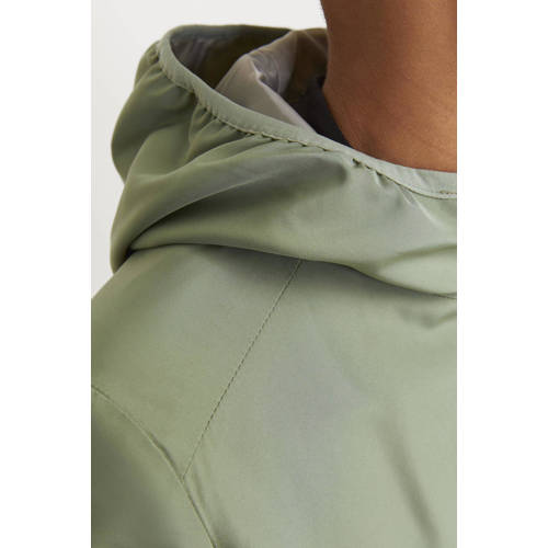 jack & jones JUNIOR softshell jas zomer JJOLIVER zachtgroen Effen 128