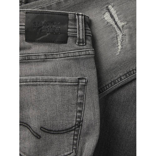 jack & jones JUNIOR low waist slim fit jeans JJIGLENN JJORIGINAL grey denim Grijs Jongens Stretchdenim 128
