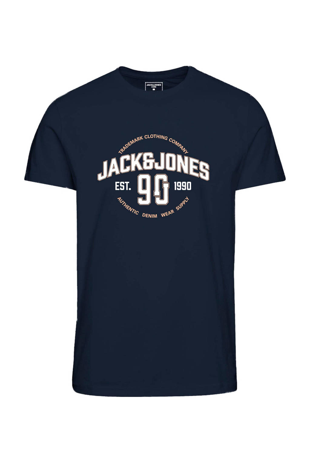 T-shirt JJMINDS met logo donkerblauw
