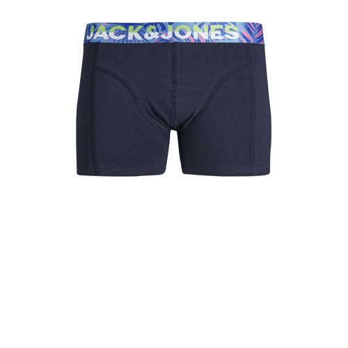 jack & jones JUNIOR boxershort JACPAW set van 3 rood donkerblauw groen Jongens Stretchkatoen 116
