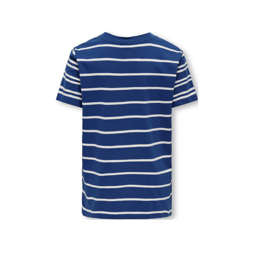Only KIDS BOY gestreept T-shirt KOBDON hardblauw wit Jongens Katoen Ronde hals 122 128