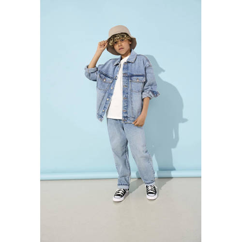 Only KIDS BOY spijkerjas KOBRICK light blue denim Blauw Effen 128