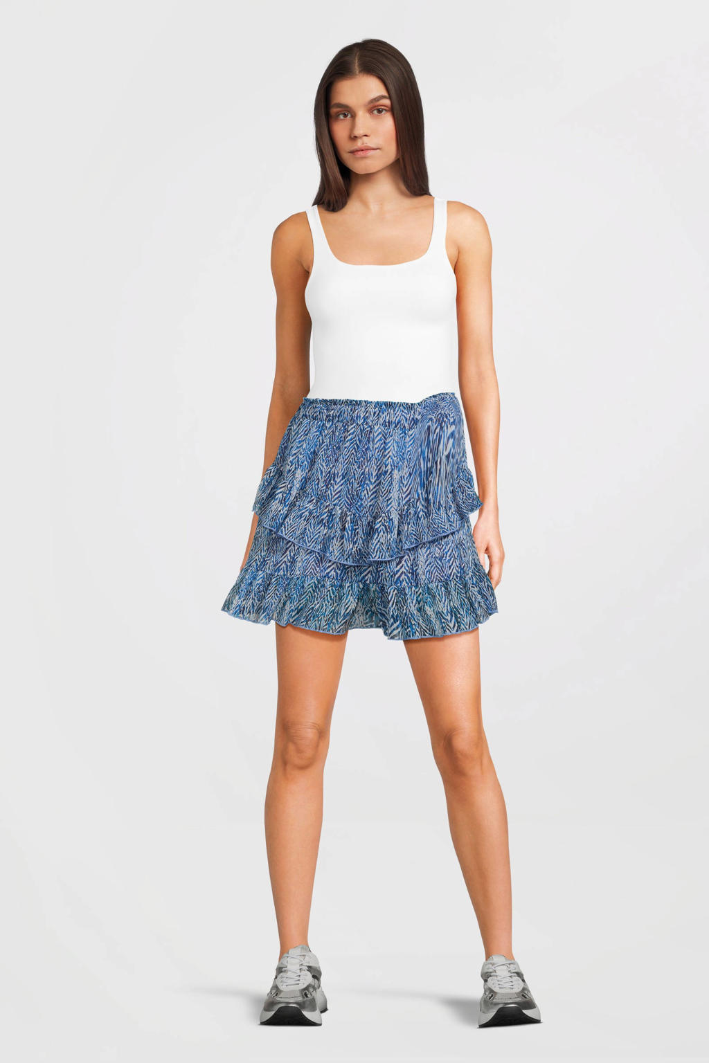 AI&KO rok met dierenprint blauw