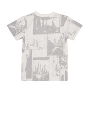 thumbnail: Grijze jongens Quapi T-shirt van stretchkatoen met korte mouwen en ronde hals