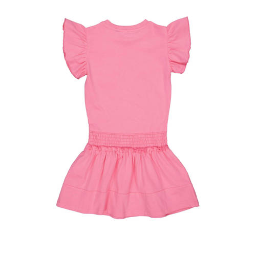 Quapi jurk YADE roze Meisjes Stretchkatoen Ronde hals Effen 146 152