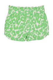 thumbnail: Quapi regular fit casual short YVON met dierenprint lichtgroen/wit