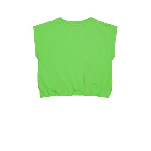 Quapi T-shirt YMKE groen Meisjes Stretchkatoen Ronde hals Effen 104