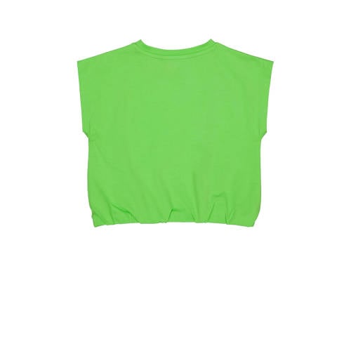 Quapi T-shirt YMKE groen Meisjes Stretchkatoen Ronde hals Effen 110 116