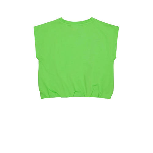 Quapi T-shirt YMKE groen Meisjes Stretchkatoen Ronde hals Effen 110 116