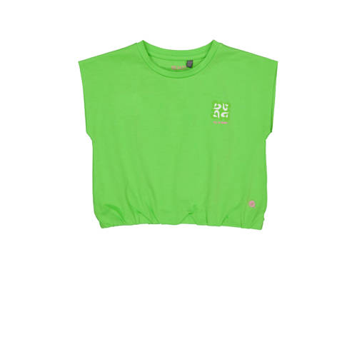 Quapi T-shirt YMKE groen Meisjes Stretchkatoen Ronde hals Effen - 104