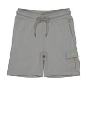 thumbnail: Grijze jongens Quapi regular fit sweatshort van stretchkatoen met elastische tailleband met koord en effen