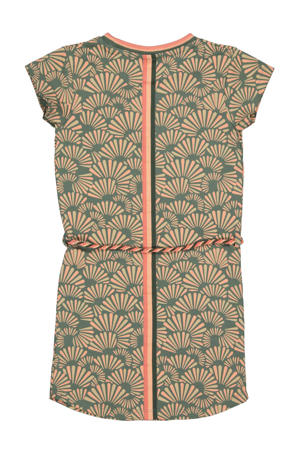jurk BABET2 met all over print groen/roze