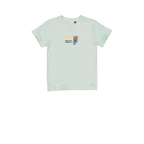 Quapi T-shirt BASTIJN lichtblauw Jongens Katoen Ronde hals Effen - 104