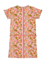 thumbnail: Quapi gebloemde T-shirtjurk BABETTE roze/oranje/groen