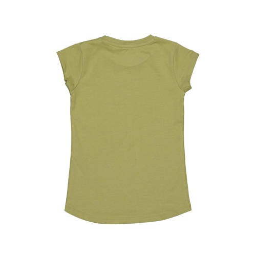 Quapi T-shirt BIA geelgroen Meisjes Katoen Ronde hals Effen 110 116