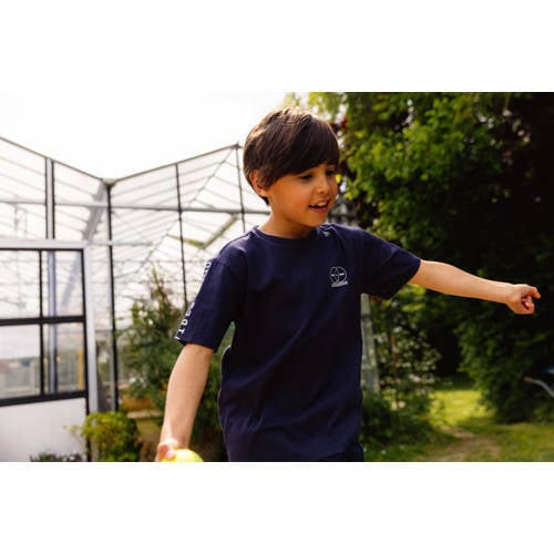Quapi T-shirt BICKER donkerblauw wit Jongens Katoen Ronde hals Effen 74