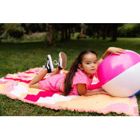 thumbnail: Roze meisjes Quapi regular fit casual short van katoen met elastische tailleband en effen