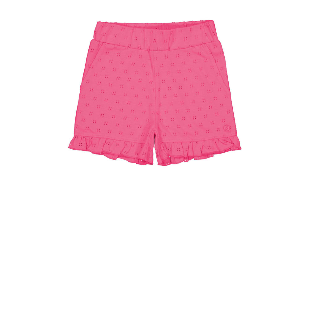 Roze meisjes Quapi regular fit casual short van katoen met elastische tailleband en effen
